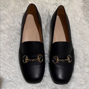 Gucci Black Leather Horsebit Loafers
